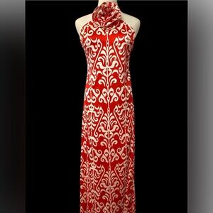 FATE
NWT
size Medium 

Red and White Halter Maxi Dress